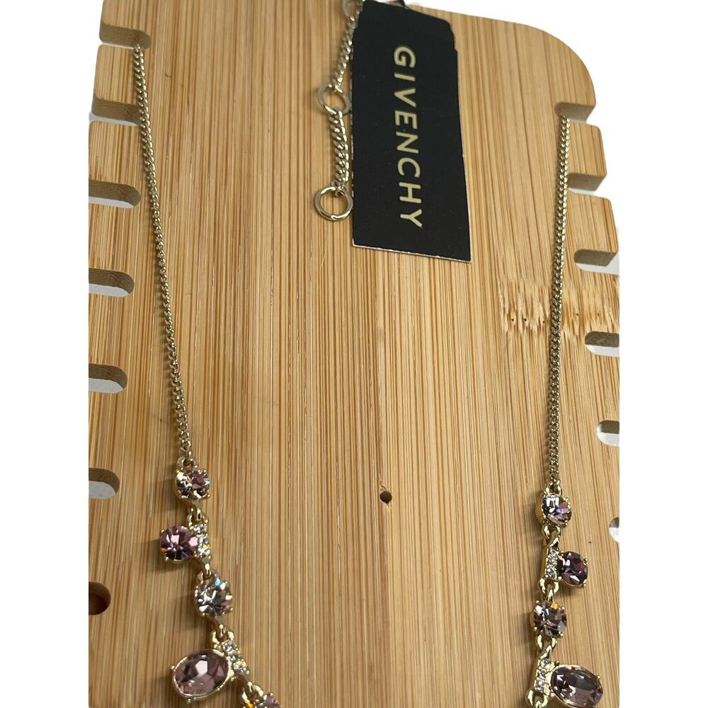 Givenchy Frontal Necklace Luxury Designer Elegant Chic Crystal Gold Tone NEW - Picture 6 of 15